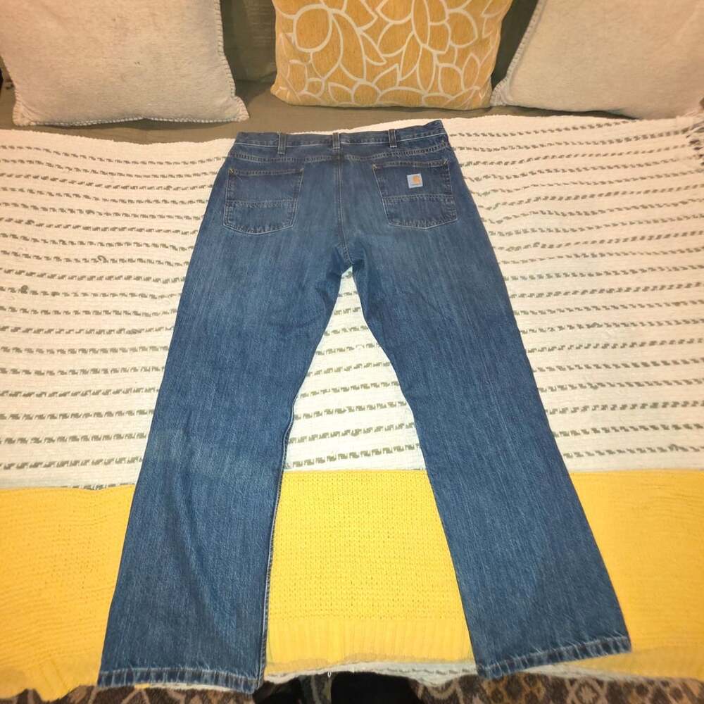 Carhartt Relaxed Fit Jeans Size 38x30 Blue Denim Work Pants